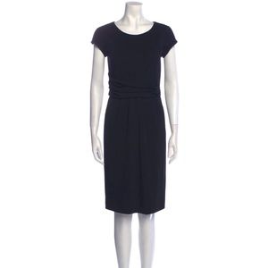 Armani Collezioni | Black Scoop Neck Knee-Length Dress - Size 10